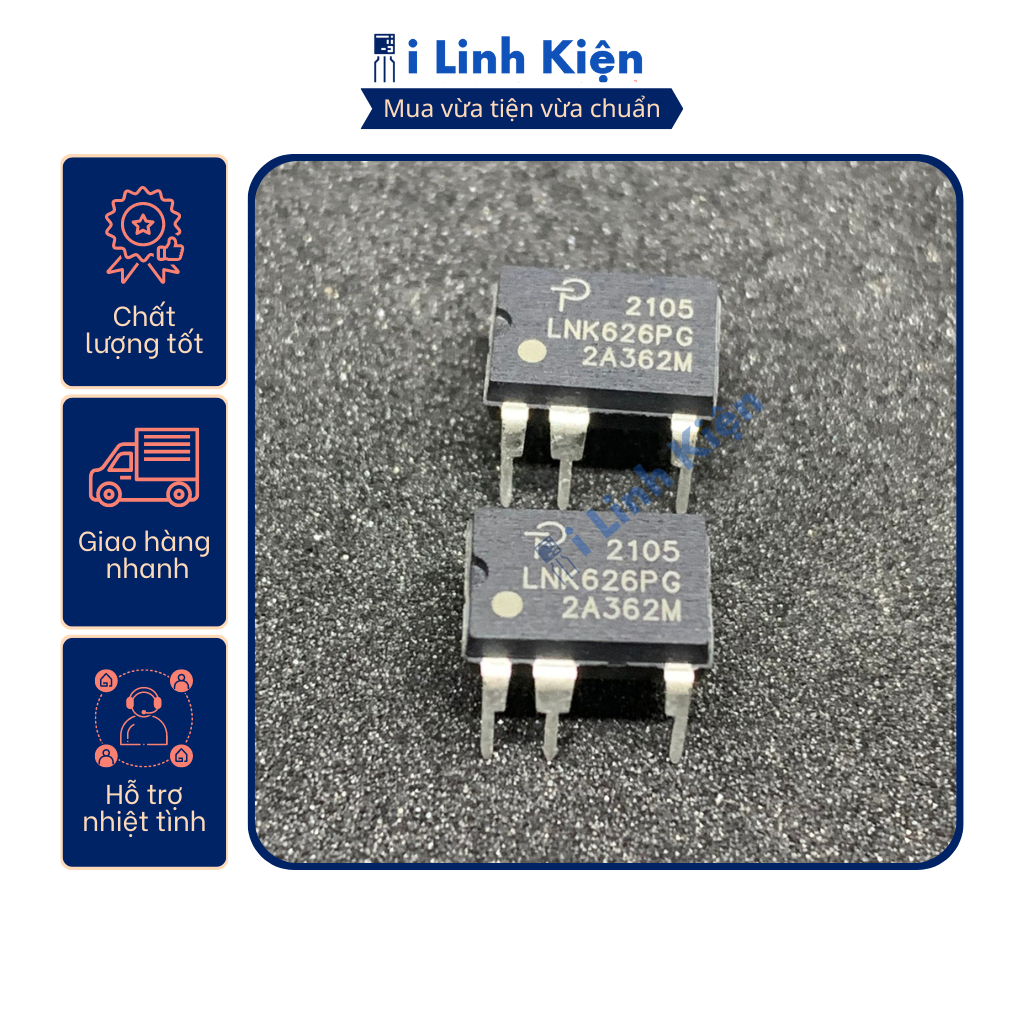 Ic nguồn LNK626PG DIP-7 chính hãng Power Integrations