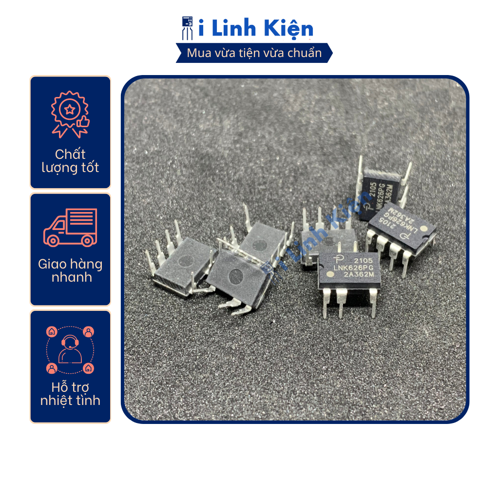 Ic nguồn LNK626PG DIP-7 chính hãng Power Integrations