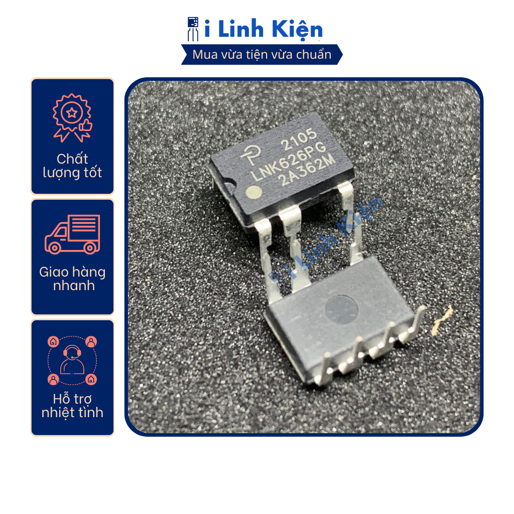Ic nguồn LNK626PG DIP-7 chính hãng Power Integrations