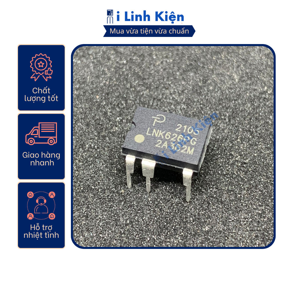 Ic nguồn LNK626PG DIP-7 chính hãng Power Integrations