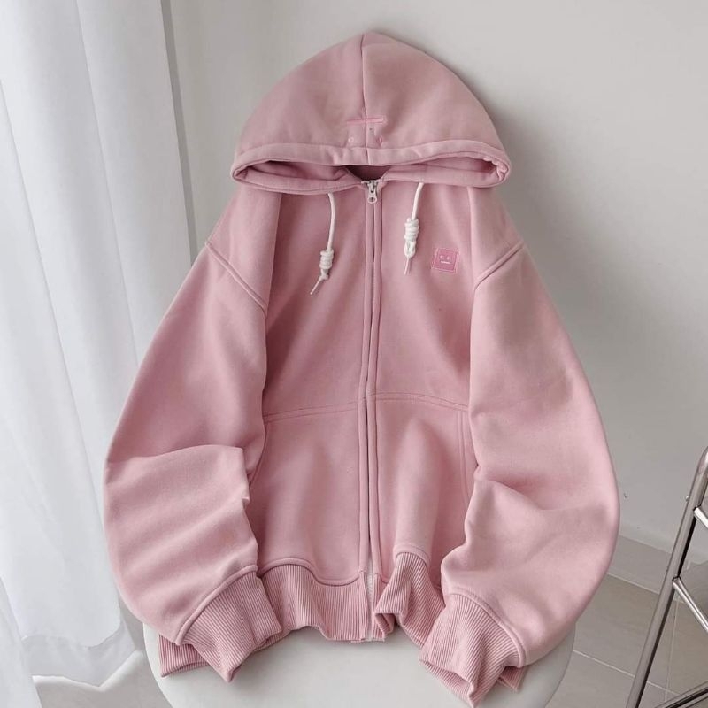 Áo Khoác Hoodie Zip Nỉ Bông Du Lịch Chống Nắng thêu mặt cười | BigBuy360 - bigbuy360.vn