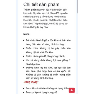 BƠM TIÊM 10CC 23G ỐNG
