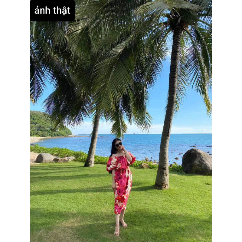 Meiyin__Đầm dài trễ vai hoa Seo Ye Ji phim Điên thì có sao
