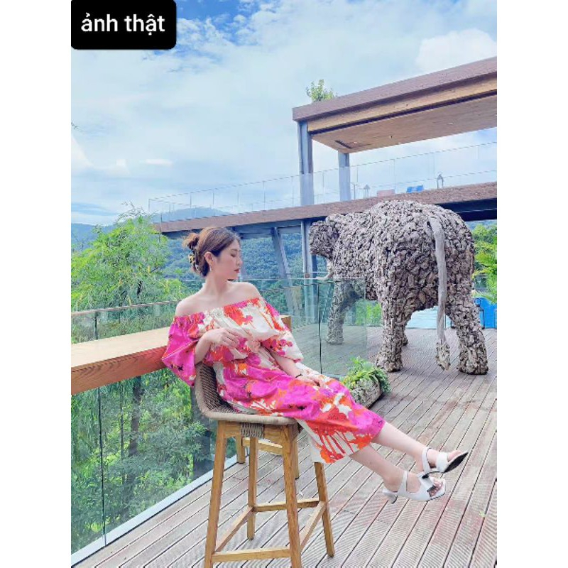 Meiyin__Đầm dài trễ vai hoa Seo Ye Ji phim Điên thì có sao