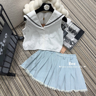 Set áo sơ mi + chân váy Meo Meo