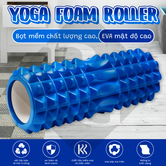 BG- Con Lăn Yoga Massage Foam Roller - Ống Trụ Lăn Xốp Tập Thể Thao Giãn Cơ Gai Nhọn Chính Hãng