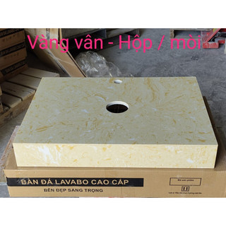 Bàn đá vuông hộp đặt chậu lavabo
