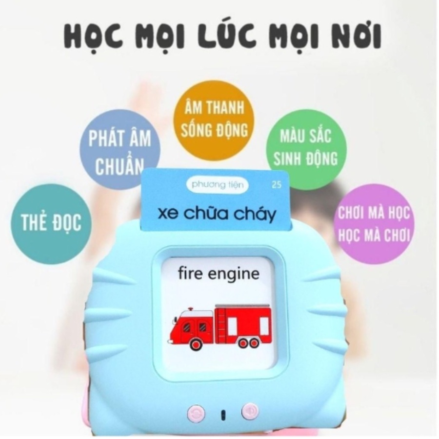 Máy đọc thẻ flashcard song ngữ Anh - Việt nhiều chủ đề, chính hãng TNbooks