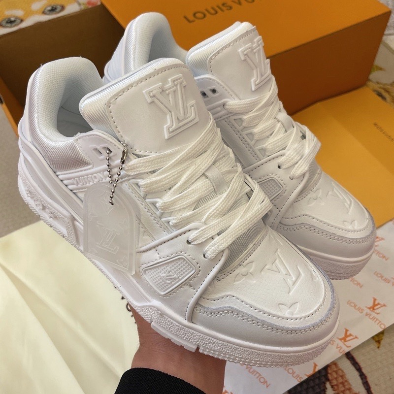 Giày LV Louis Vuitton Trainer White,Giày LV Louis Vuitton Full Box Trắng, Đế Tăng Chiều Cao,Full Box Bill