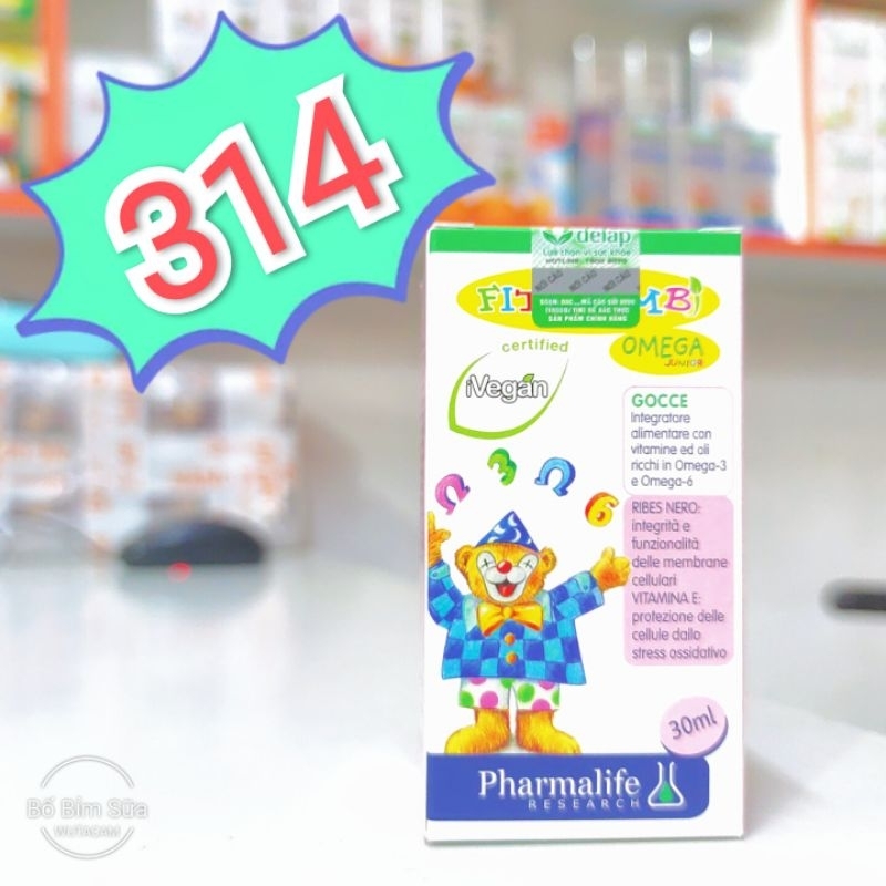 🆘 { Mã 314 } Fitobimbi Omega Junior Bổ Sung Giúp Phát Triển Trí Não Cho Bé,Tốt Cho Mắt