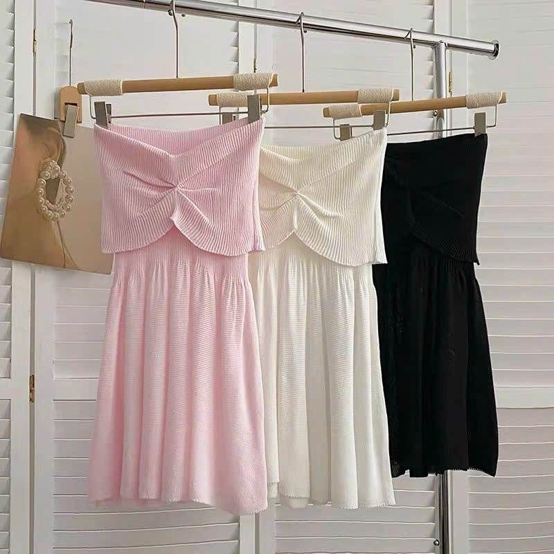 Váy len quây nơ hàng QC