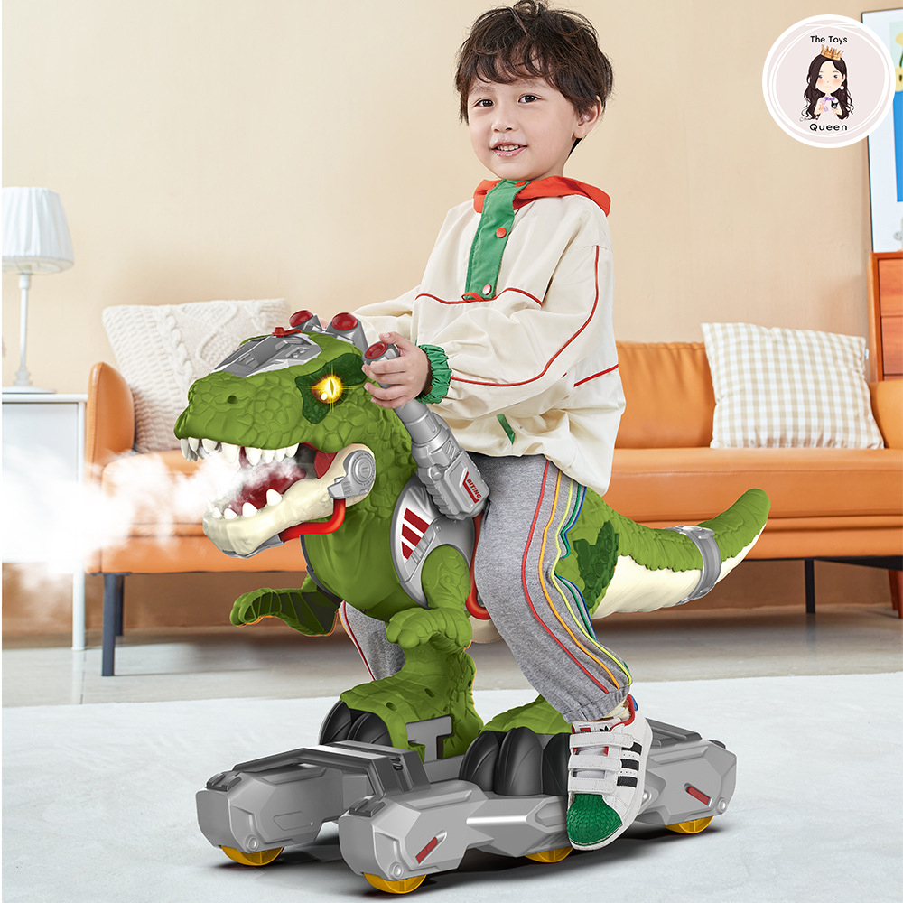 Xe Khủng Long Chòi Chân Tập Đi Cho Bé Với Chế Độ Phun Sương Nhả Khói Có Đèn Led Và Âm Nhạc Vui Nhộn Cho Xe Trượt Dễ Dàng