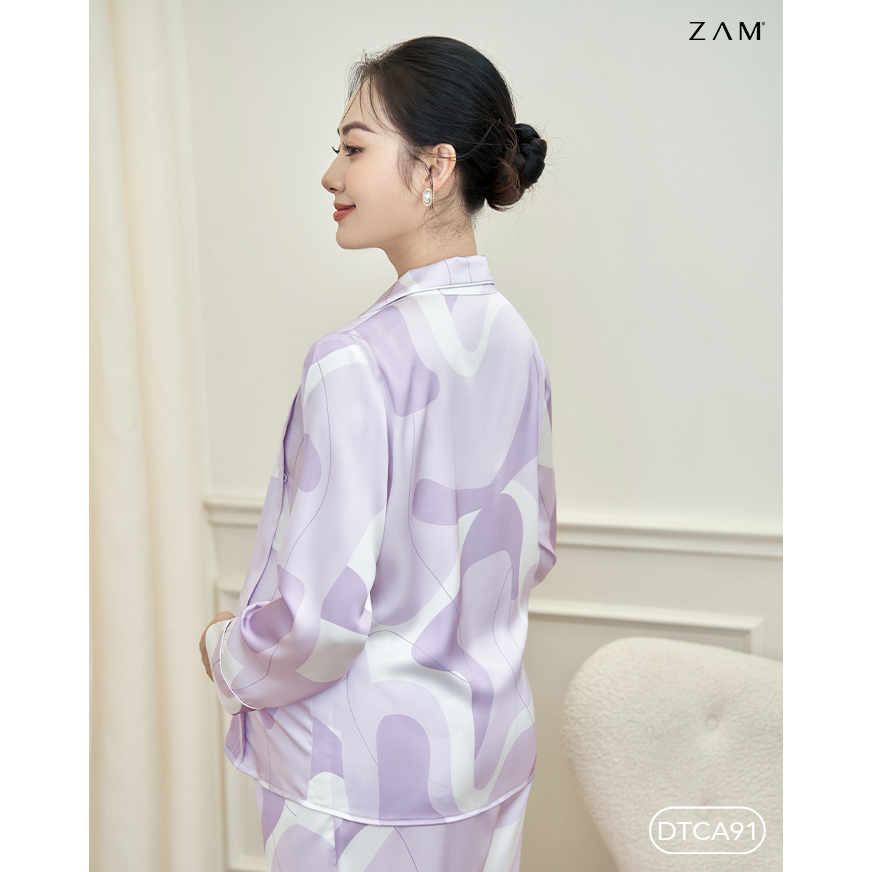 Bộ ngủ satin ZAM - DTCA91 - Áo ngắn tay quần dài bầu và sau sinh