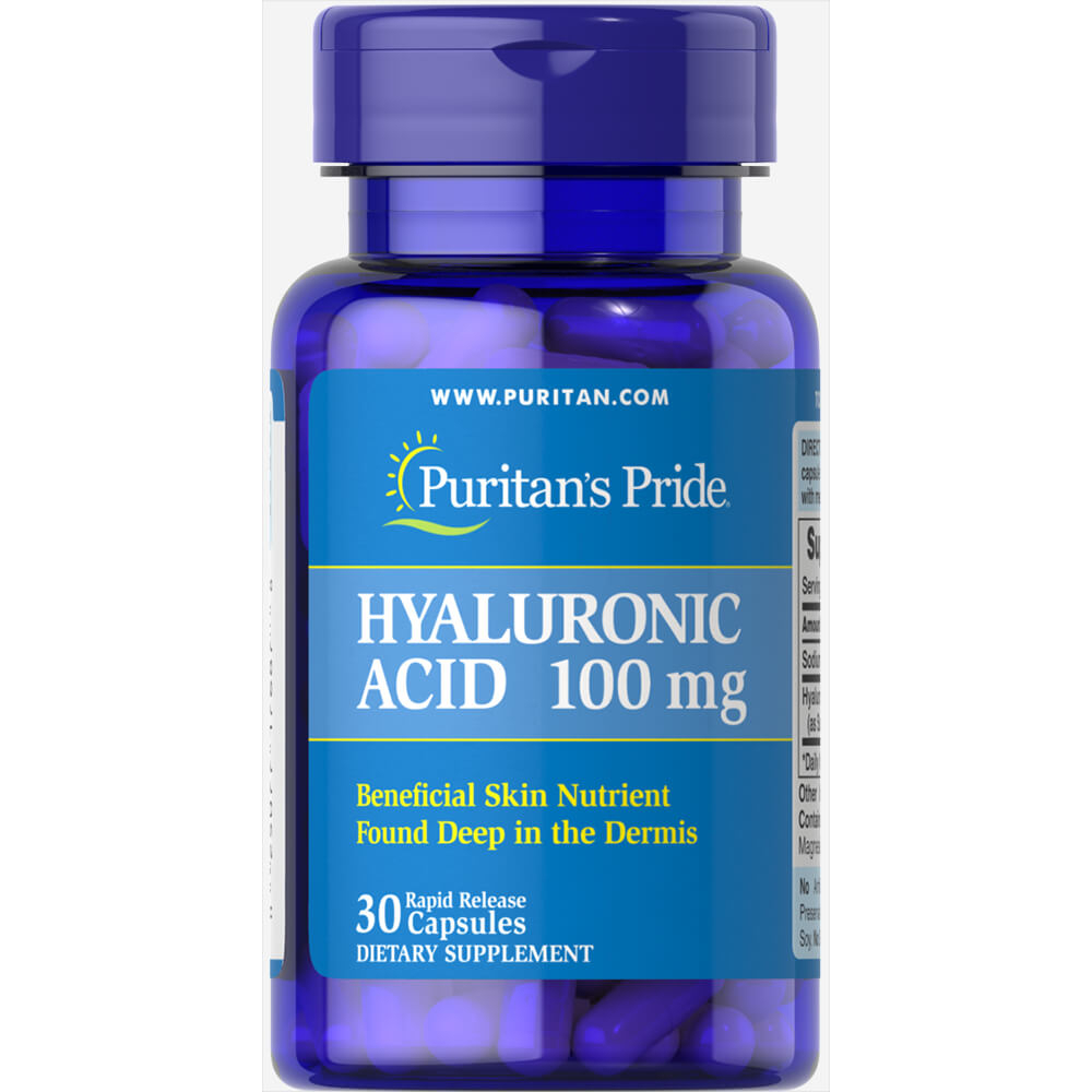 Viên uống cấp nước, đẹp da Puritan’s Pride Hyaluronic Acid 100mg 30 viên