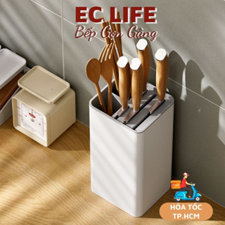 Ống đựng muống đũa dao kéo, hộp đựng muỗng đũa màu trắng sang trọng có thể tháo rời EC Life 0817