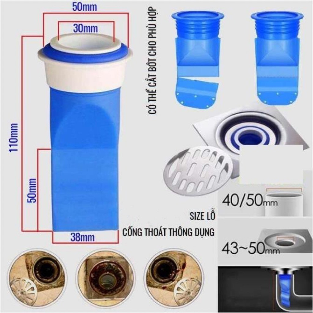 Phụ kiện Silicone lắp thoát sàn chống mùi hôi ngăn vi khuẩn trào ngược 88146 siêu rẻ 88