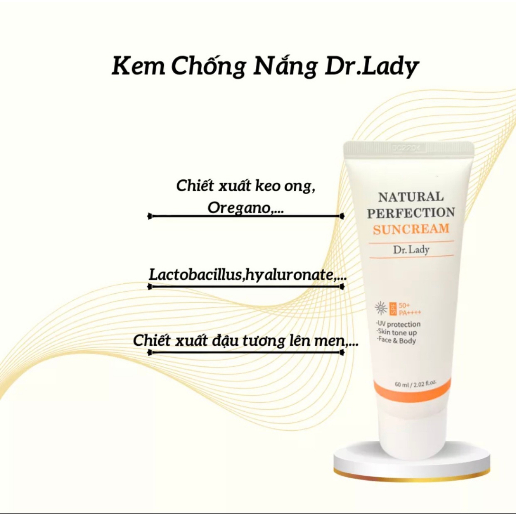 Kem chống nắng Dr. Lady Suncream 60ml nâng tone, kiềm dầu