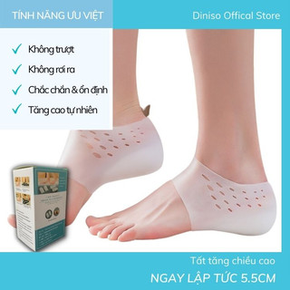 Tất tăng chiều cao 5.5cm, độn gót chân silicon, đệm gót chân tăng chiều cao hiệu quả Diniso