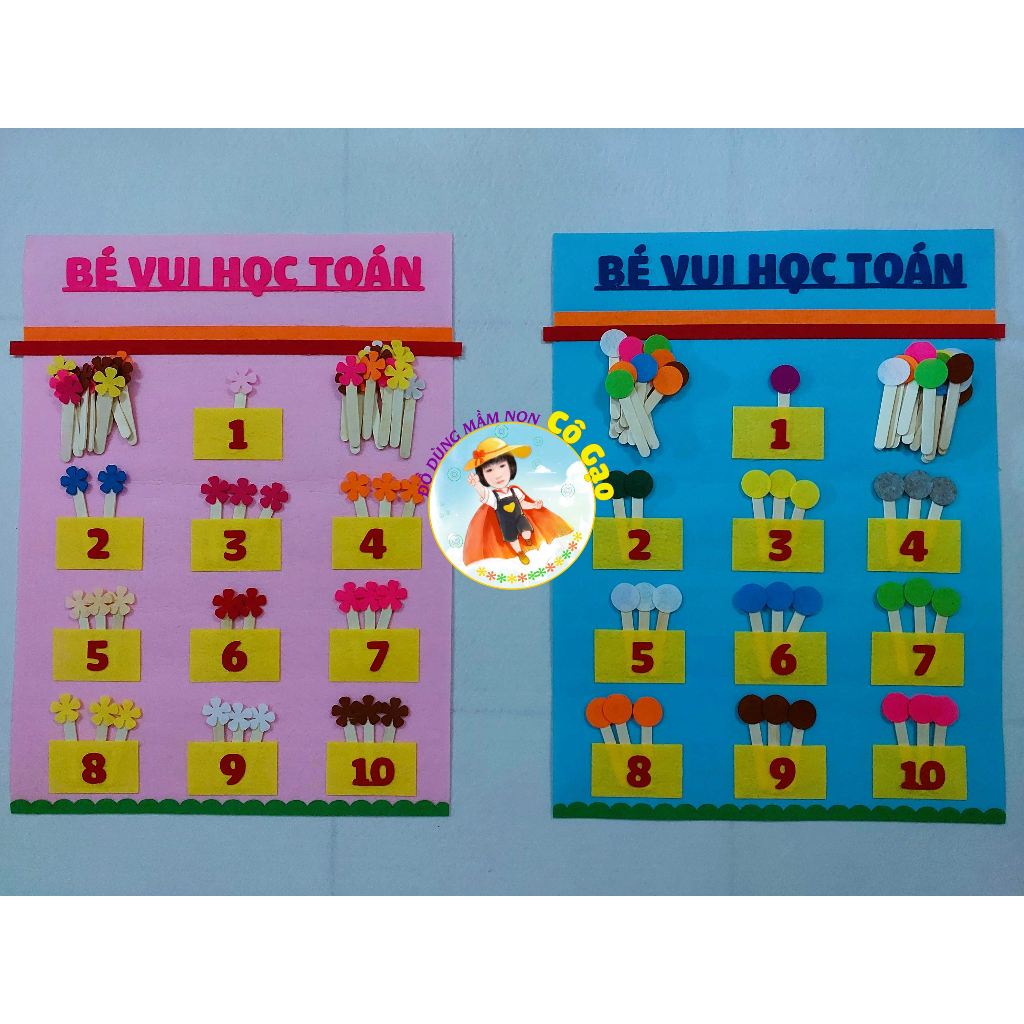 Góc toán que kem vải nỉ mầm non (khung cao 60cm)