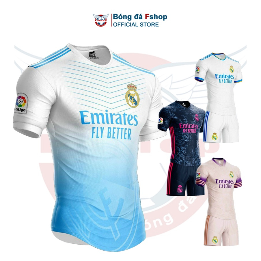 Bộ quần áo bóng đá câu lạc bộ Real Madrid - Áo bóng đá CLB giải Laliga - Bộ đồ bóng đá đẹp SIEU HOT