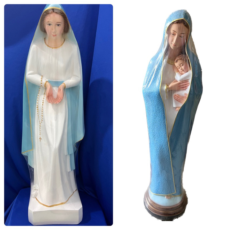 Tượng công giáo- Tượng đức mẹ bế chúa dân mg chúa vào đền thánh cao 65cm