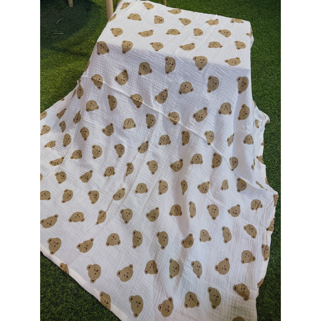 Khăn tắm Muslin Organic  dòng 2 lớp MORRY- KILUTA - jBON  kích thước 90x 100 cm