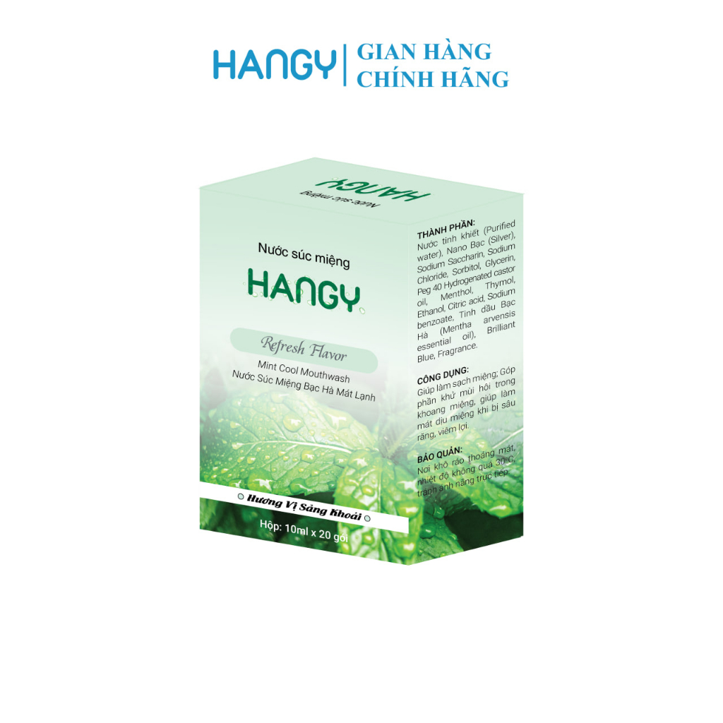 Nước súc miệng HANGY dạng gói 10ml giúp thơm miệng, dùng 1 lần tiện lợi và có thể mang ra ngoài | BigBuy360 - bigbuy360.vn