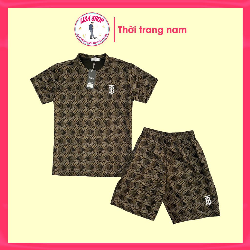 Đồ bộ nam ngắn tay mặc nhà, sét thể thao na chất vải umi co dãn họa tiết đẹp phong cách trẻ trung năng động