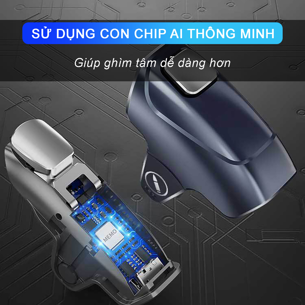 Nút auto tap pubg freefire MEMO AK02 tay cầm chơi game điện thoại gaming lên đến 30 tap cho sinh tồn đối kháng FPS