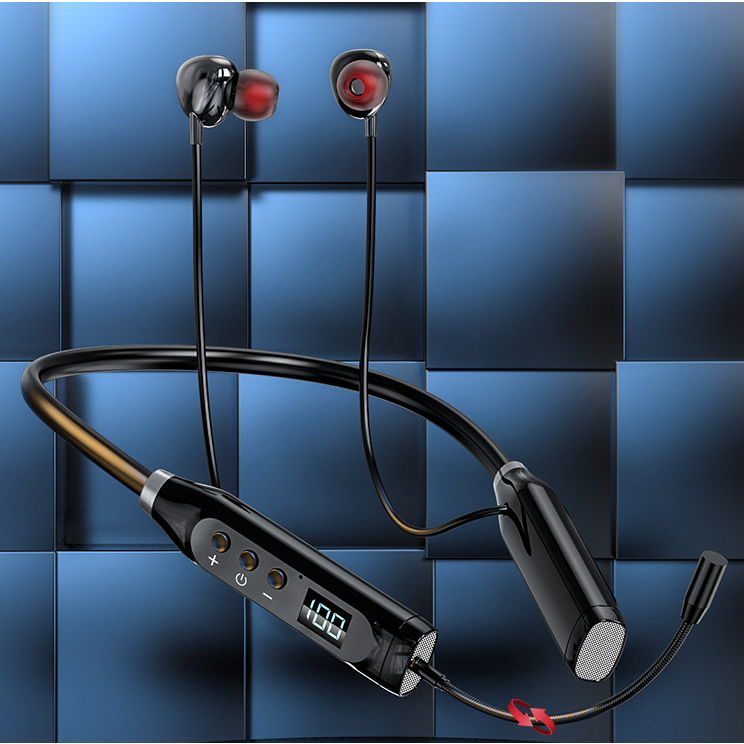 Tai nghe Bluetooth 580 không dây Chip Mới 5.3 Thẻ cắm gắn trên cổ Thời lượng pin siêu dài Micrô cắm trong tai Tai nghe