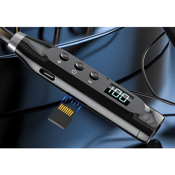 Tai nghe Bluetooth 580 không dây Chip Mới 5.3 Thẻ cắm gắn trên cổ Thời lượng pin siêu dài Micrô cắm trong tai Tai nghe