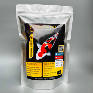 Cám Cá Koi Queen Koi Feed, Thức Ăn Cá Koi 39% Đạm, Tăng Trưởng Tốt, Lên Màu đẹp