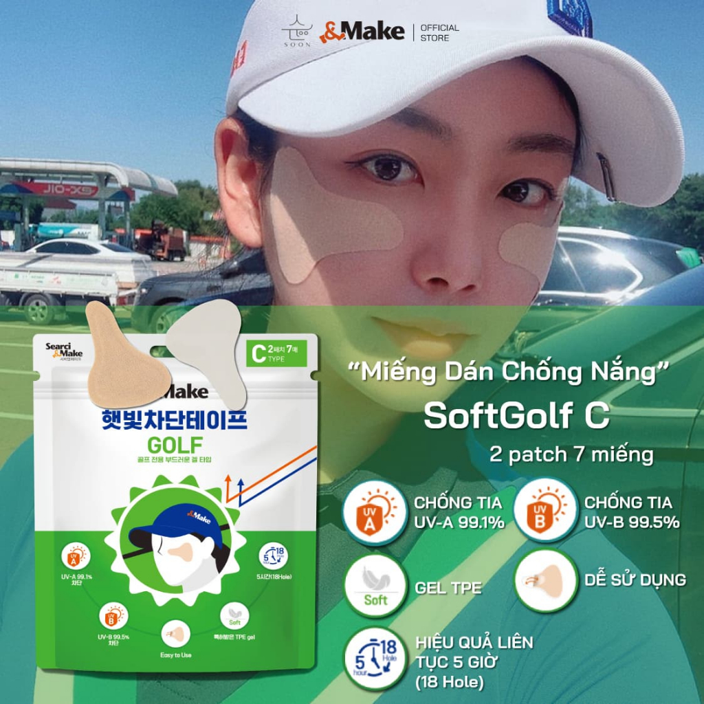 Miếng Dán Chống Nắng &Make Bảo Vệ Da Mặt Chống Tia UV, Dành Cho Thể Thao Ngoài Trời Golf v.v...[soon100u]