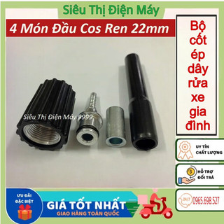 Đầu cốt bấm dây rửa xe áp lực- đầu ép dây rửa xe ren 22mm