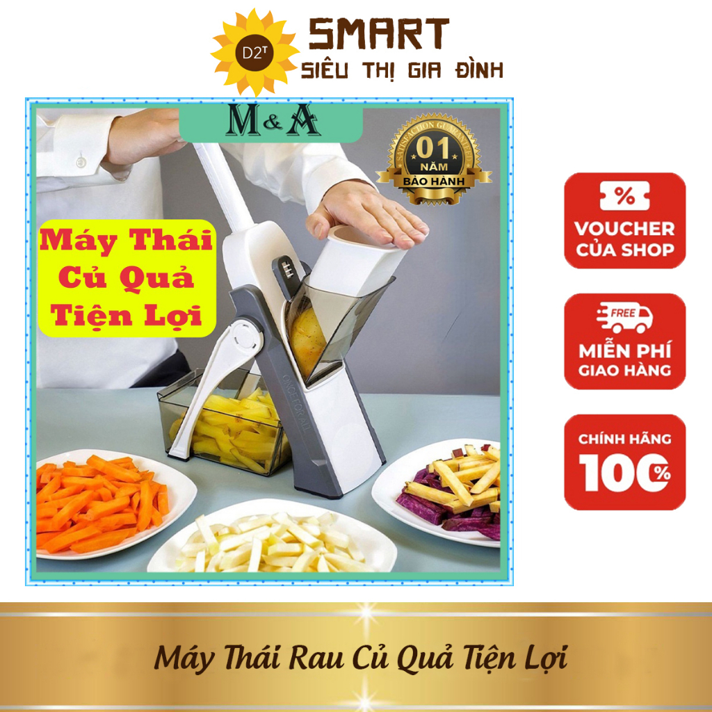 Máy Thái Rau Củ Quả Tiện với 4 lưỡi dao đơn, đa năng, sắc bén, tiện lợi - Vệ Sinh Tiêu Chuẩn An Toàn