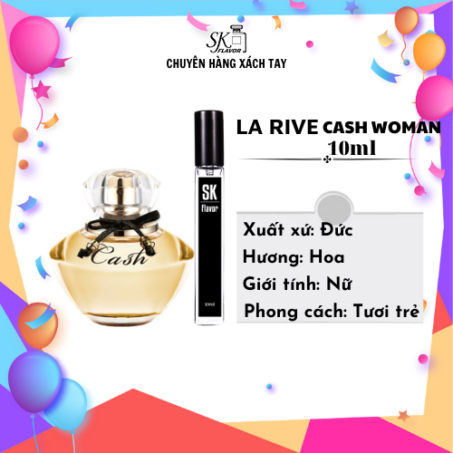 Nước hoa nữ 10ml LA RIVE CASH, nước hoa chiết nội địa Đức tươi trẻ, quyến rũ