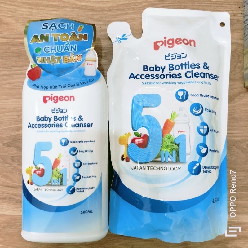 Nước rửa bình sữa, rau củ pigeon