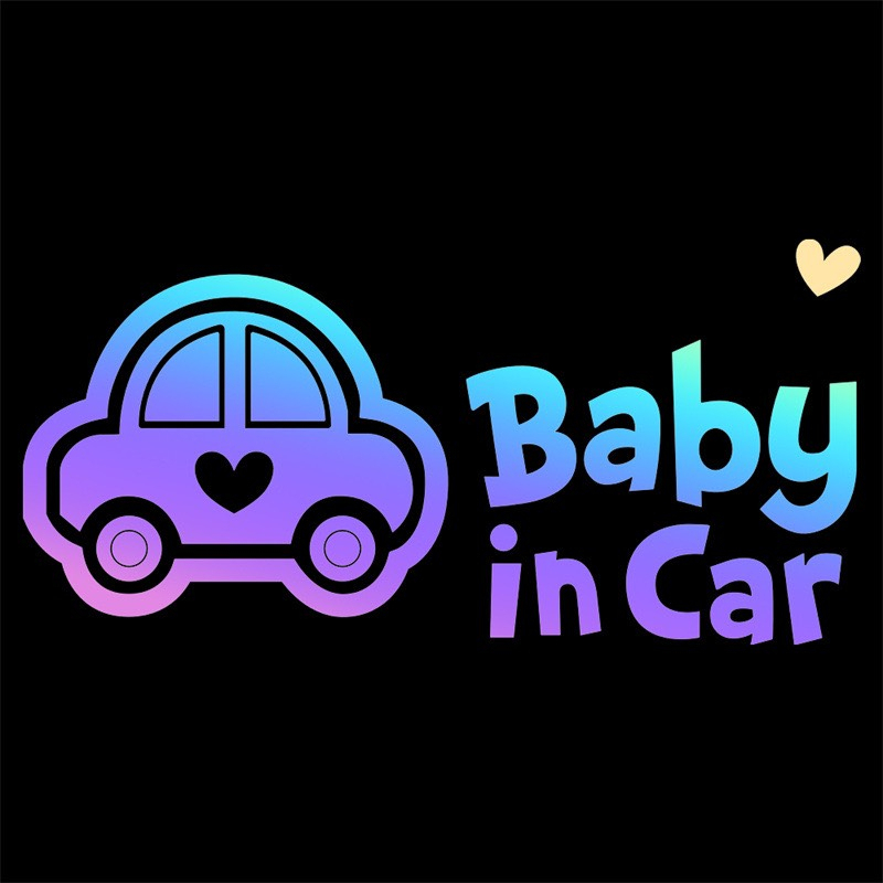 Miếng Dán Xe Hơi Phản Quang Baby In Car Xinh Xắn Dễ Thương by DV AUTO