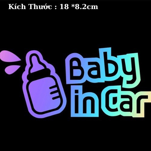 Miếng Dán Xe Hơi Phản Quang Baby In Car Xinh Xắn Dễ Thương by DV AUTO