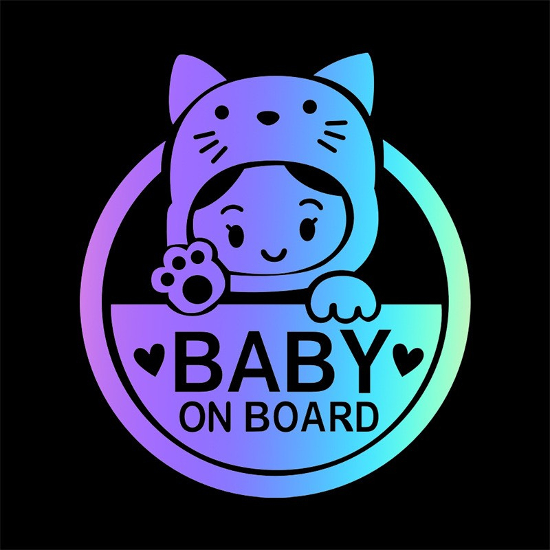 Miếng Dán Xe Hơi Phản Quang Baby In Car Xinh Xắn Dễ Thương by DV AUTO