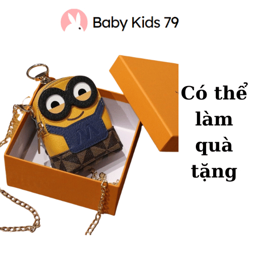 Túi đeo chéo trẻ em Minion cho bé và mẹ siêu xinh, mini dùng làm móc khóa, quà tặng siêu yêu (Kèm hộp)