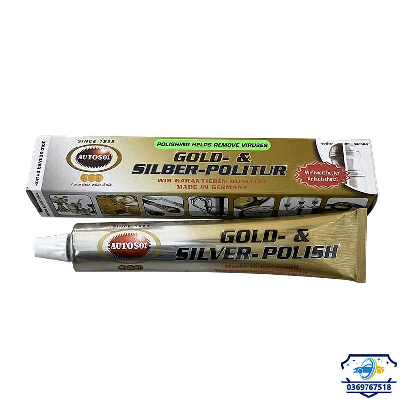 Kem đánh bóng vàng bạc Autosol Gold & Silver Polish 75ml