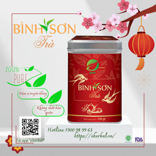 Hộp đóng quà tết Bình Sơn Trà Eherbal (Hộp thiếc đỏ) - Đậm Hương Trà Tự Nhiên Truyền Thống 