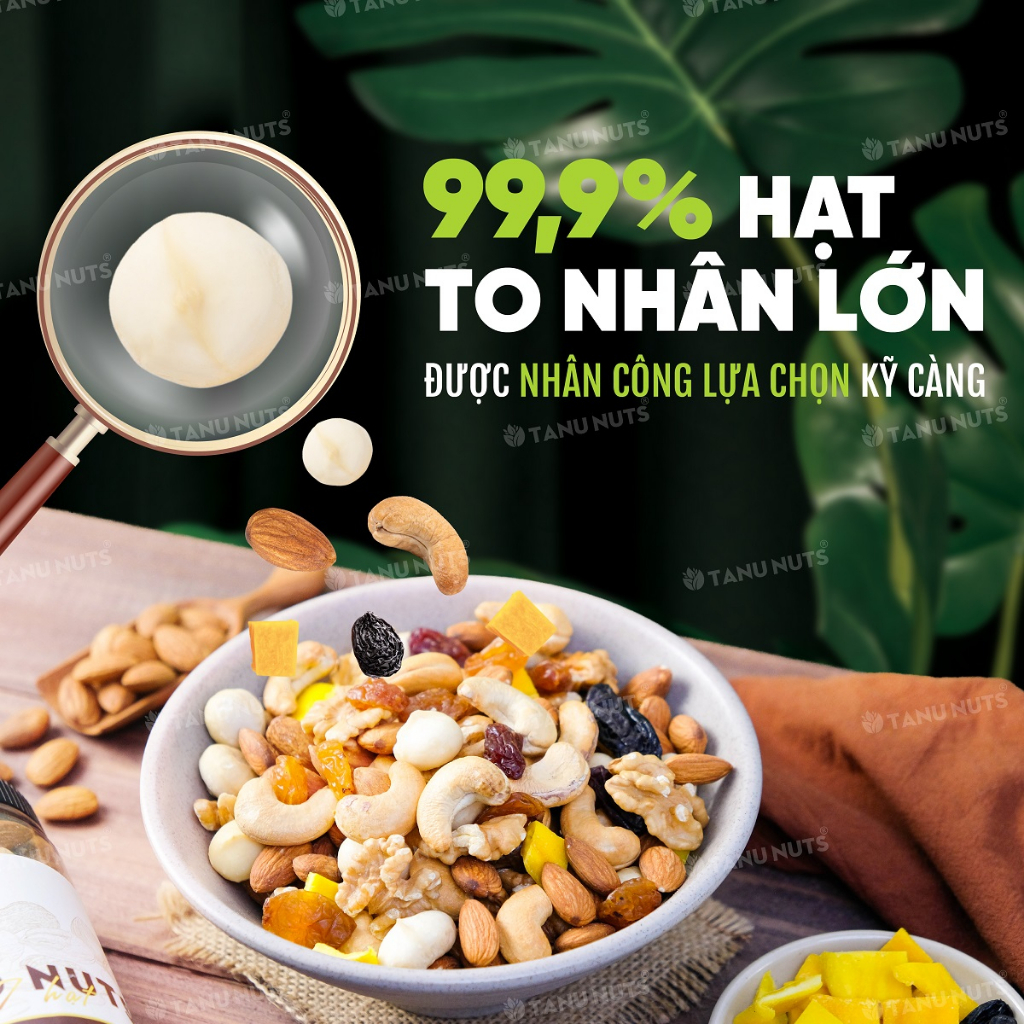 Hạt dinh dưỡng mix 7 loại TANU NUTS hũ 350gr/500gr hạt ngũ cốc dinh dưỡng cho bà bầu, ăn kiêng, giảm cân