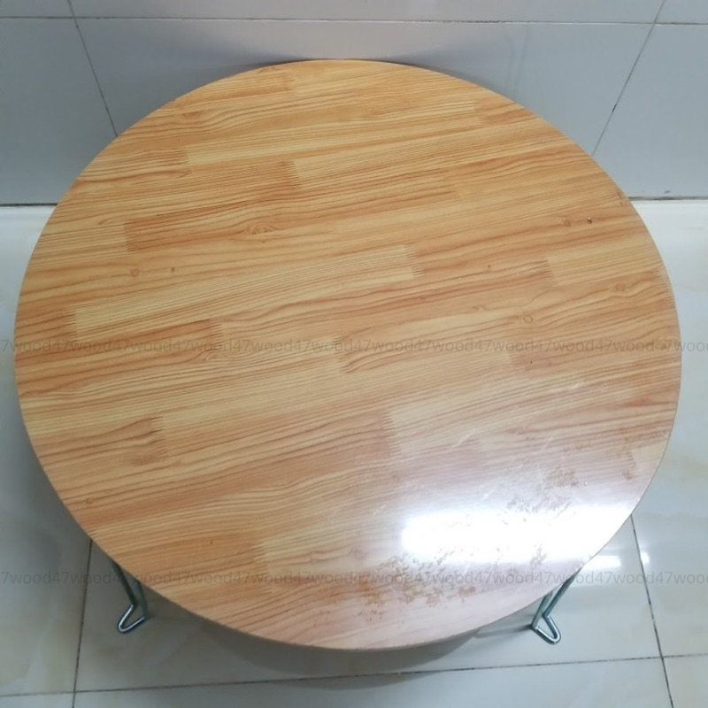 Bàn xếp đa năng mặt tròn 4 chân sắt gấp gọn 47wood, cực chắc chắn