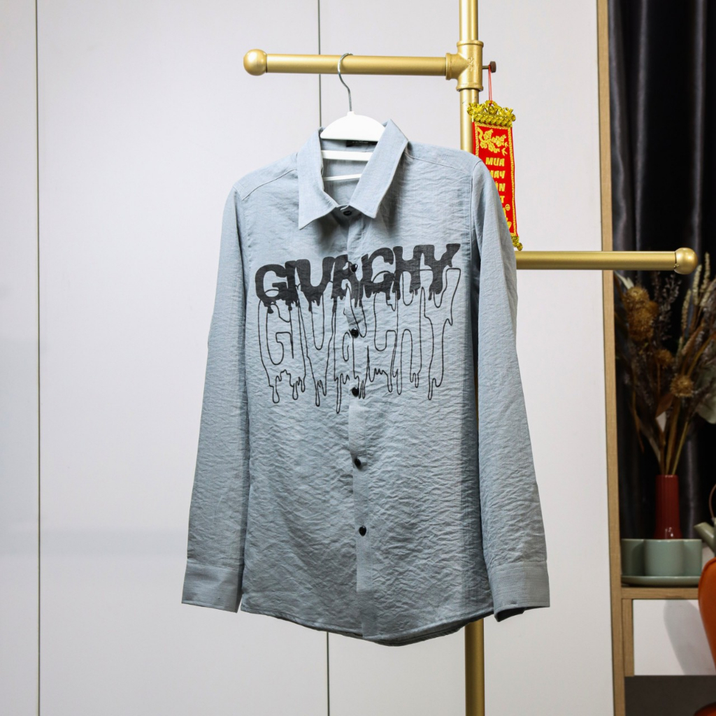 Áo sơ mi tay dài nam nữ chất vải đũi cao cấp co dãn nhẹ phối ba màu in chữ YUKI OUTFIT | BigBuy360 - bigbuy360.vn