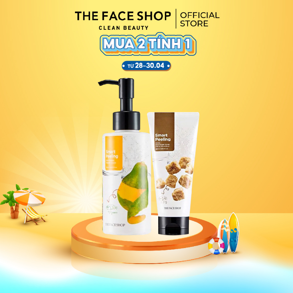 Combo Mặt nạ kỳ dịu nhẹ Smart THE FACE SHOP 150ml+Tẩy Tế Bào Chết 150ML