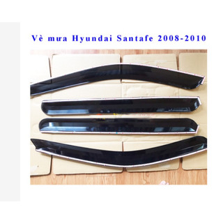 Bộ 4 vè che mưa xe hyundai santafe 2007-2012, đời xe 2013 -2018 nhựa đen nhập khẩu hàn quốc cao cấp