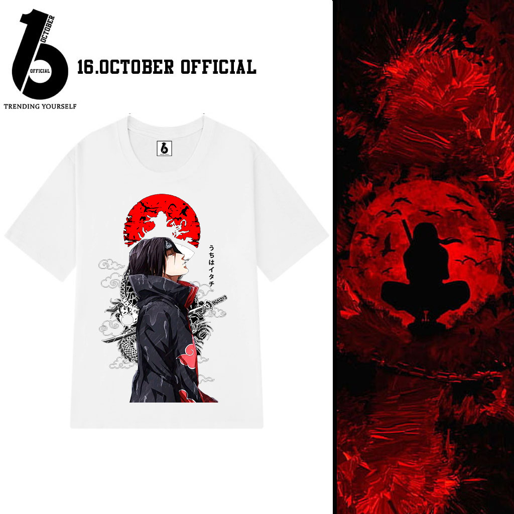 Áo Naruto, Áo Anime hình Uchiha Itachi mẫu mới nhất, chất vải cotton co giãn 4 chiều, thoáng mát