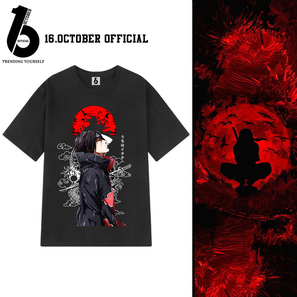 Áo Naruto, Áo Anime hình Uchiha Itachi mẫu mới nhất, chất vải cotton co giãn 4 chiều, thoáng mát